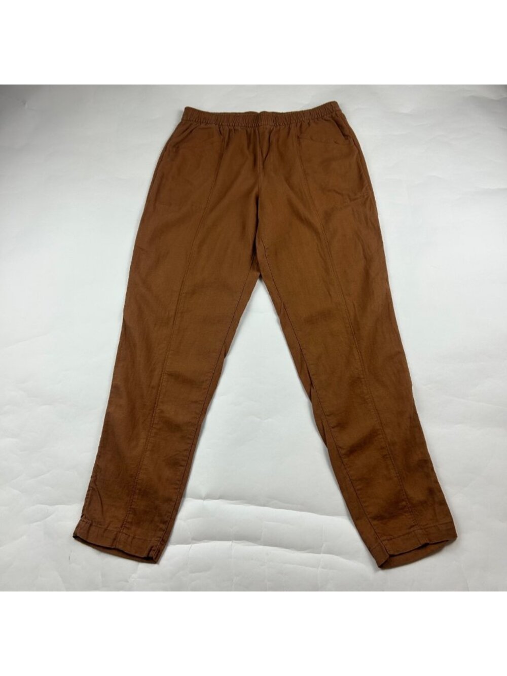 TALL Old Navy Sisal Brown Linen Blend High Rise Slim Leg Ankle Pant MT